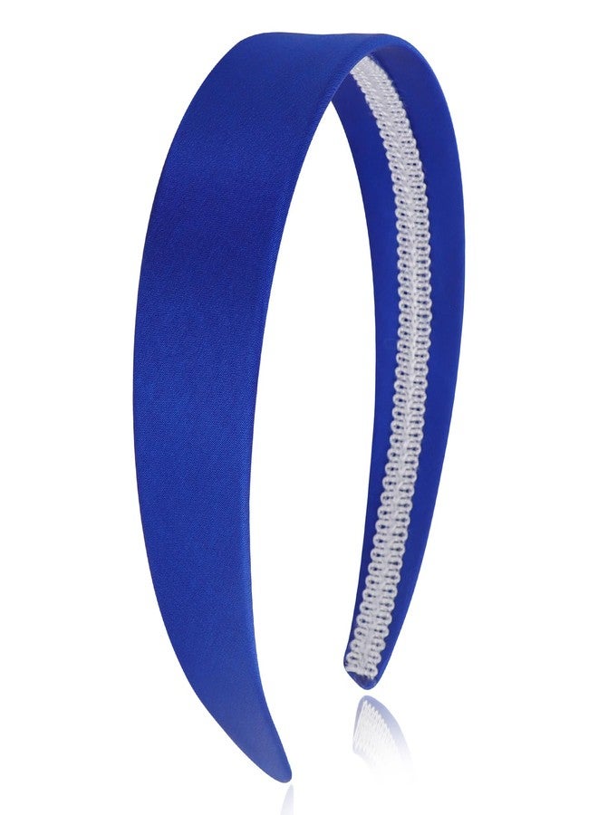 Wecoe Royal Blue Headband 1.6 Inch Wide Silk Satin Headband Women Non Slip Fashion Plain Head Band Solid Hair Band DIY Holiday Hair Accessories for Women Girls Diademas Para Mujer Gifts - Image 1